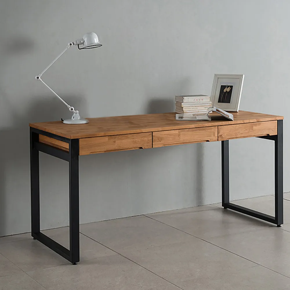 47.2" Office Desk with Drawers - Natural, Wood image