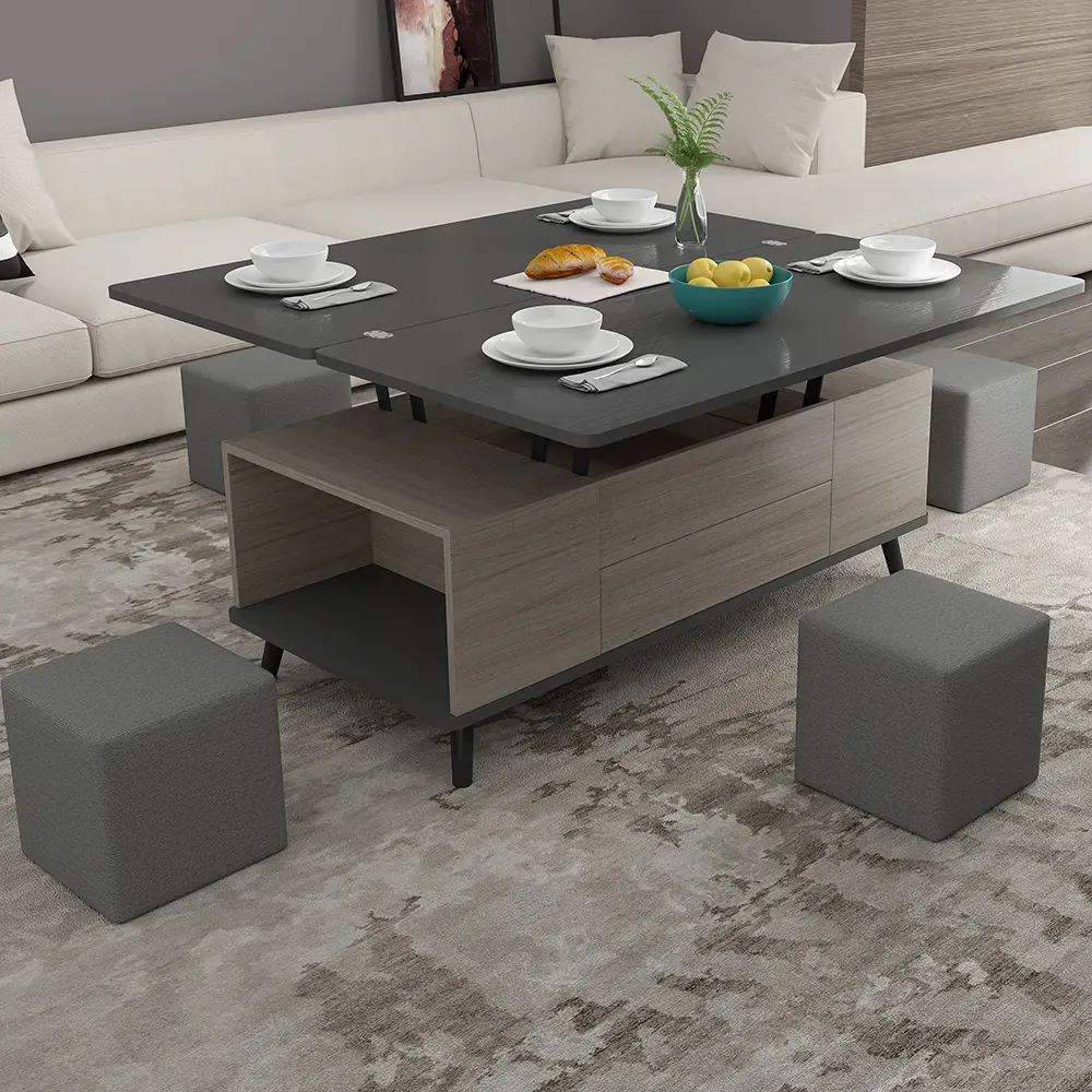 5-Piece Lift-Top Coffee Table Set with Storage - Wood