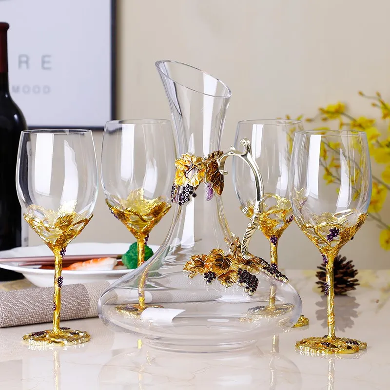5-Piece Wine Glass Set with Decanter - Red image