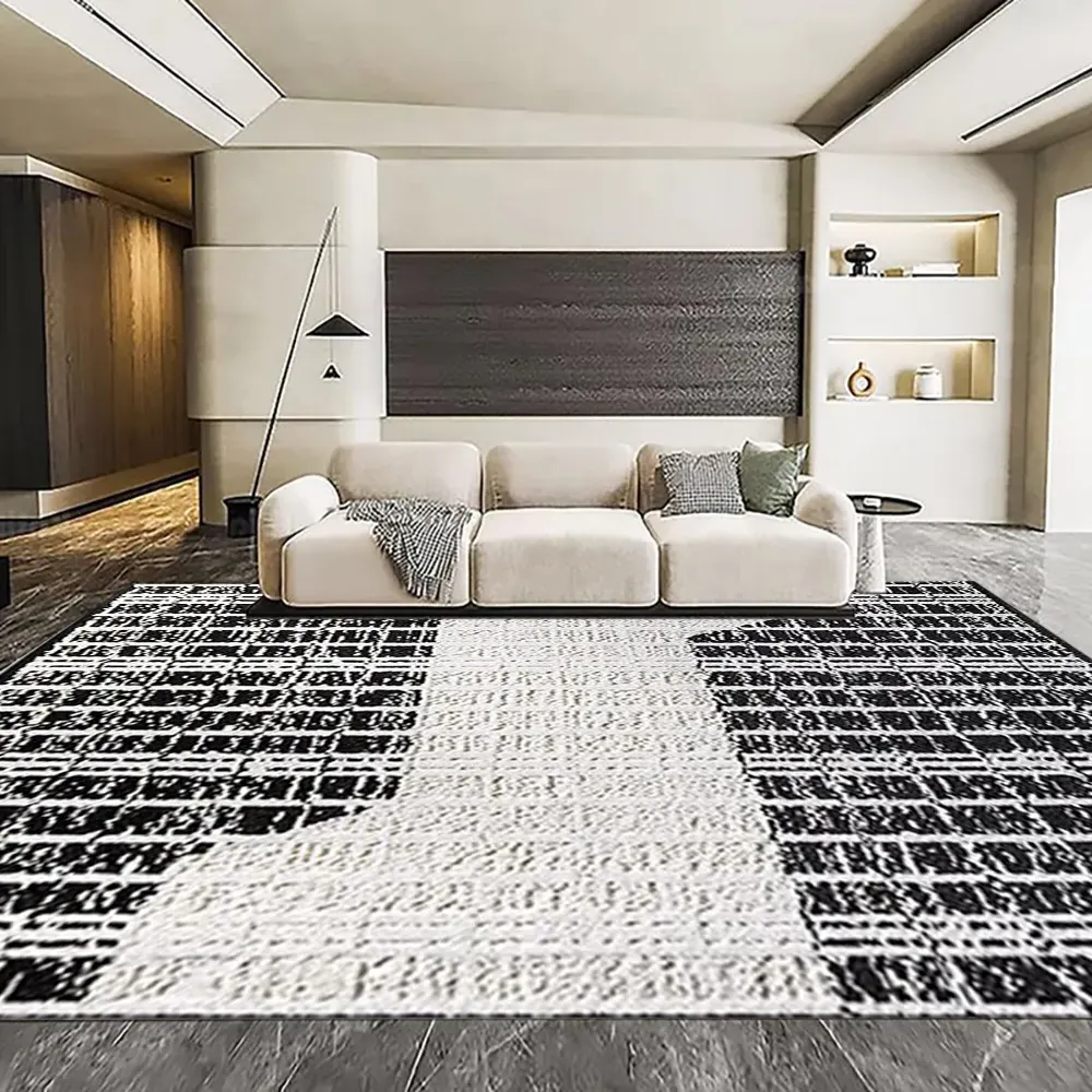 5'x7' Rectangle Area Rug - Black&White, Diatom Silk image