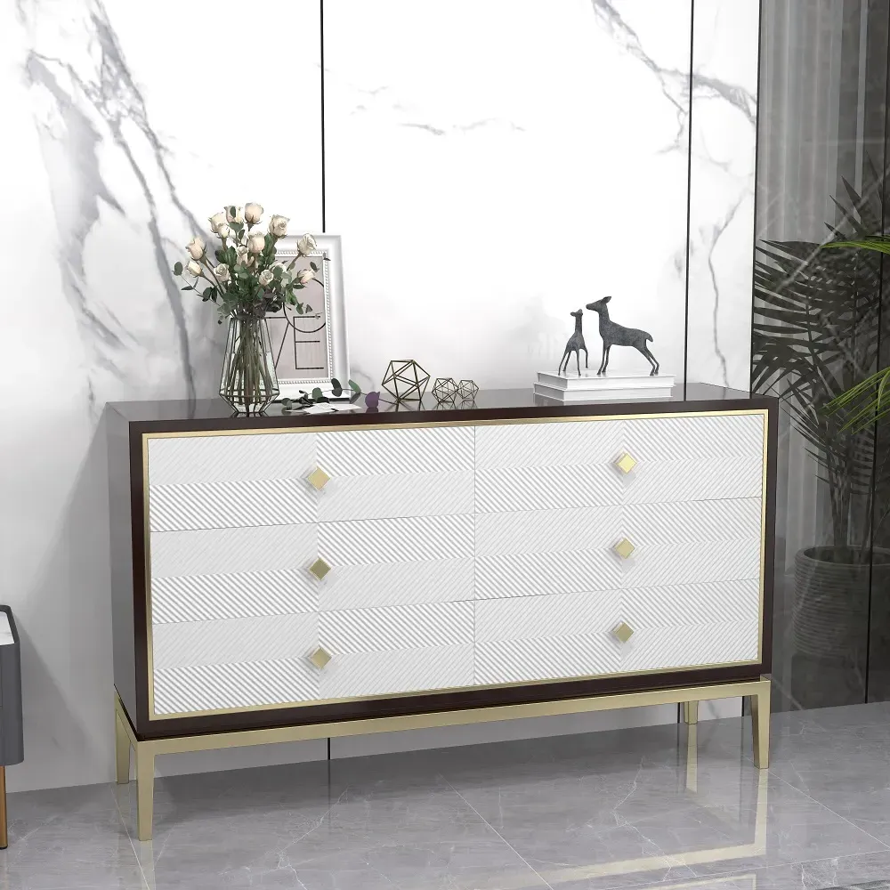 6-Drawer Dresser Cabinet with Storage - Gold image