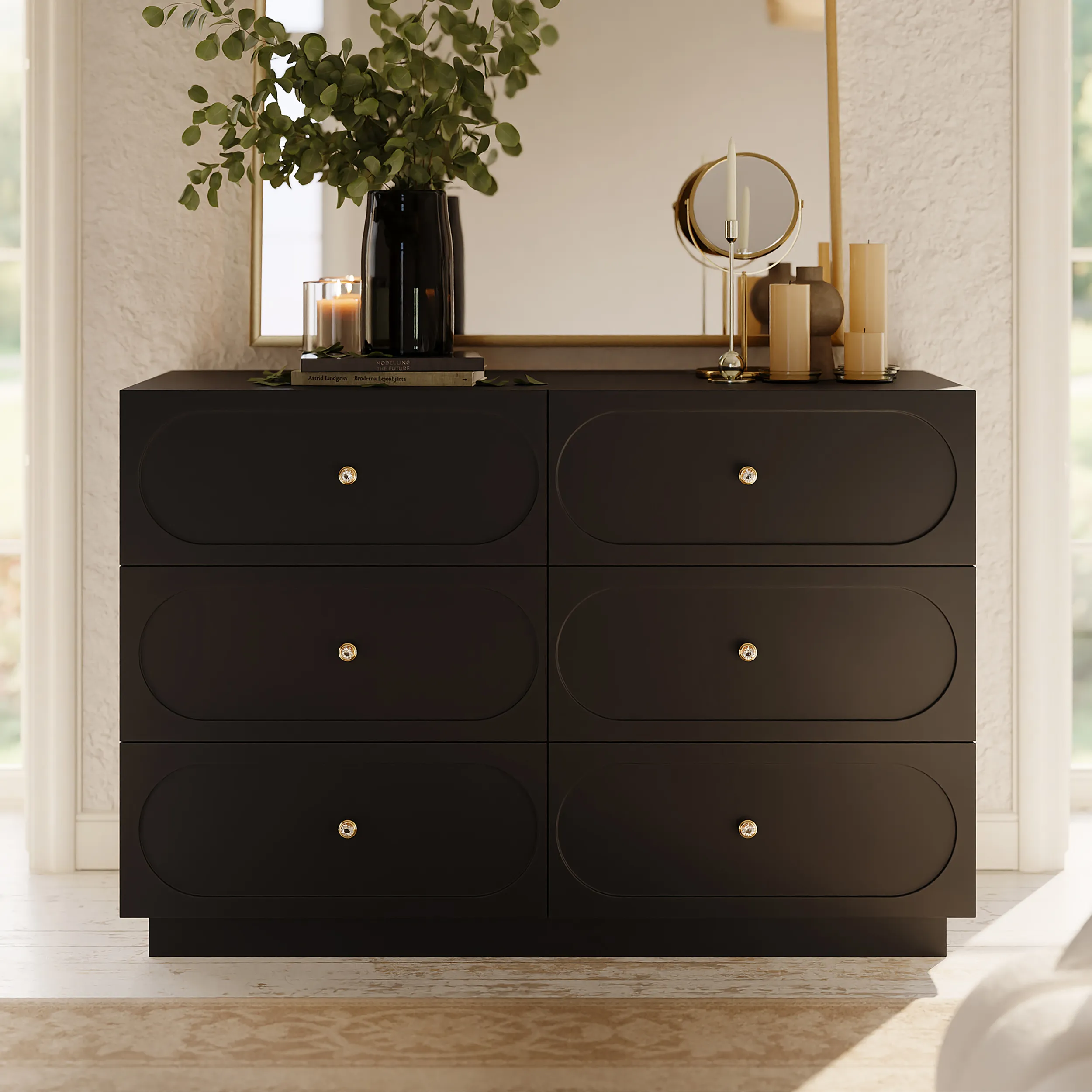 6-Drawer Dresser with Charging Station - Natural