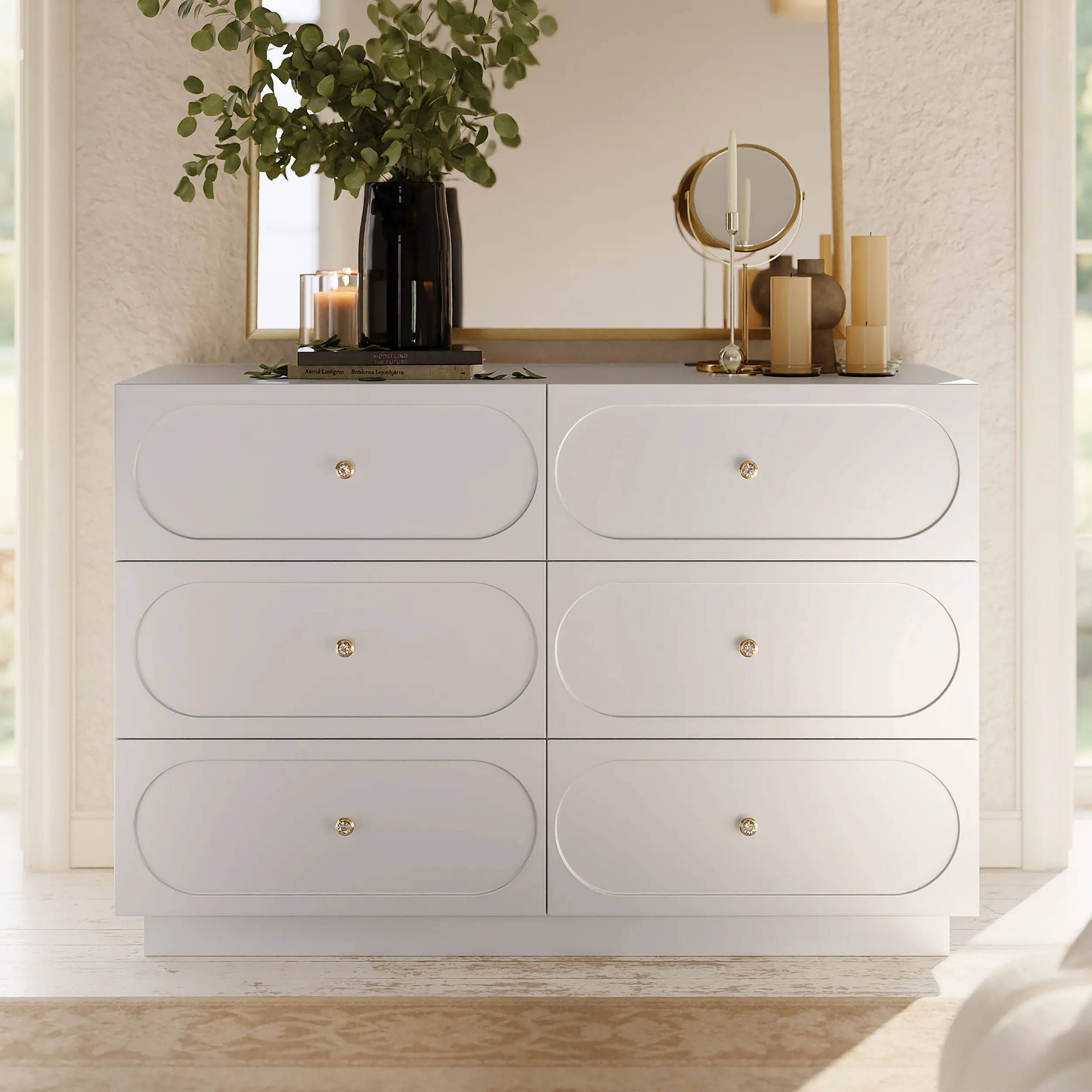 6-Drawer Dresser with Charging Station - Natural