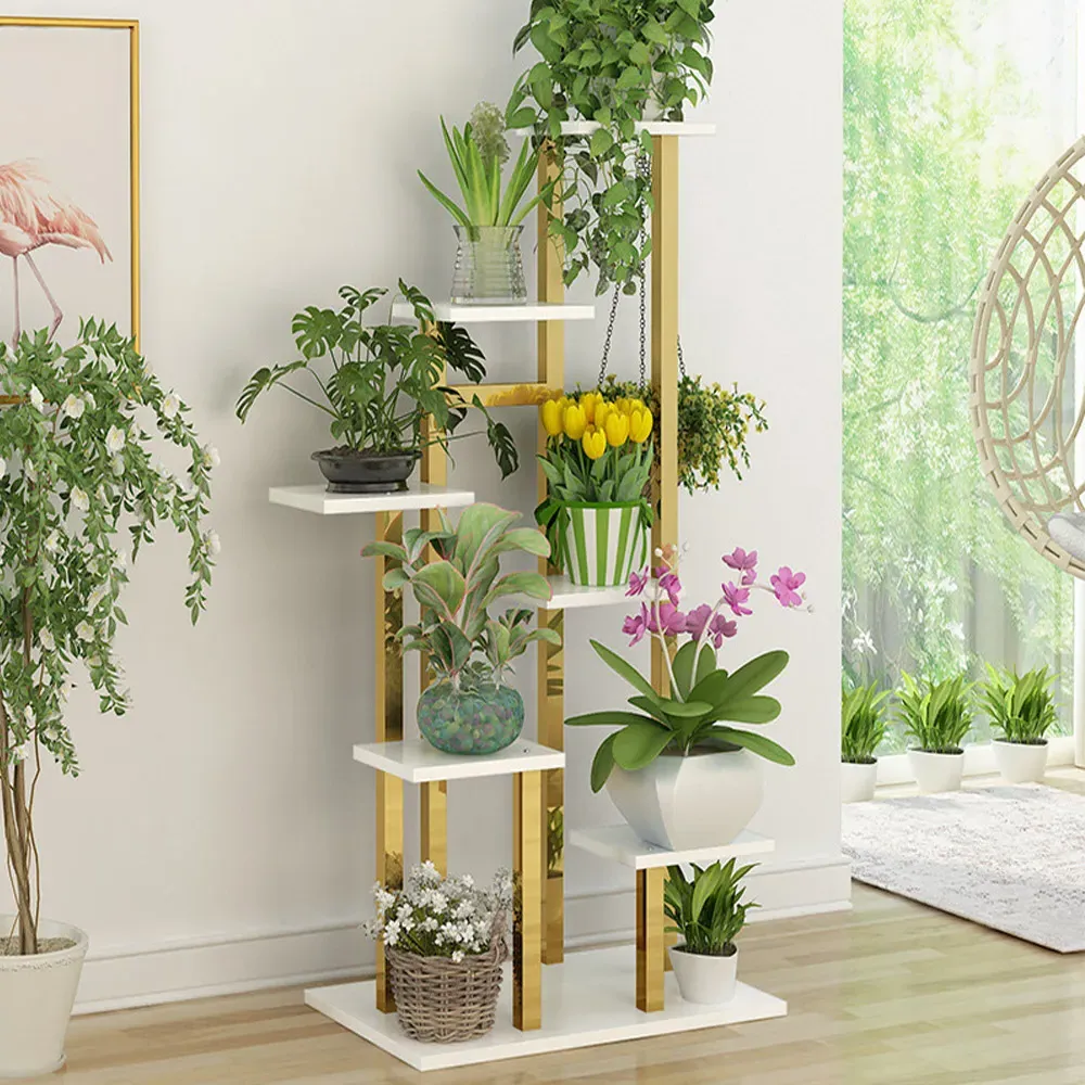 7 Tier Ladder Plant Stand - Gold, Metal image