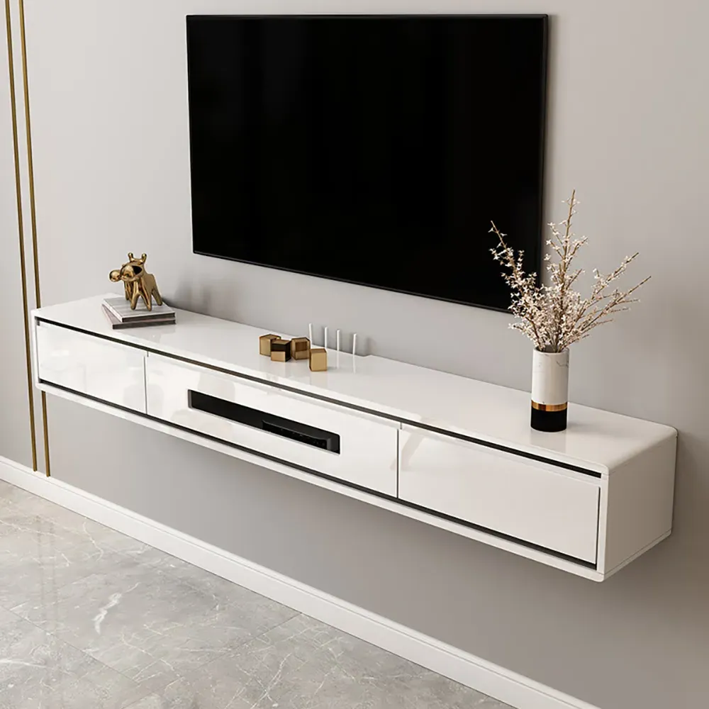 70.9" Floating TV Stand with Storage - White