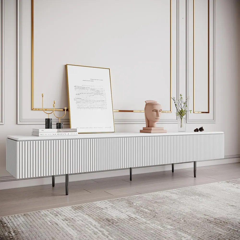 70.9" TV Stand with Drawers - White, Wood