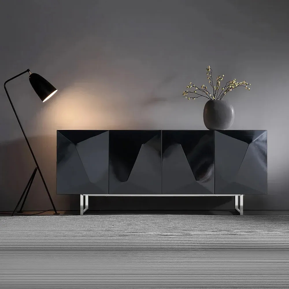71" Buffet Sideboard with Adjustable Shelves - Black image