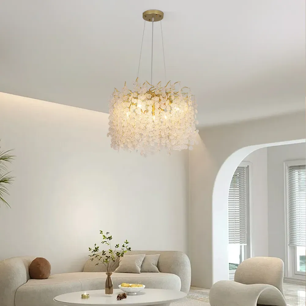 9-Light Branch Crystal Chandelier - Gold image