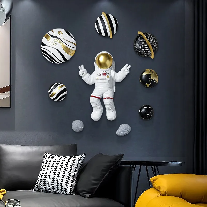 9 Pieces Astronaut Planet Wall Decor Set - Resin