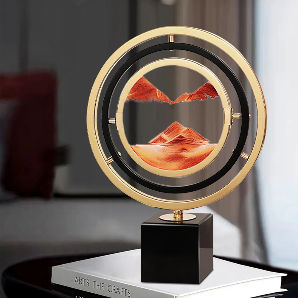 Abstract Geometric Sand Painting Ornament - Gold, Orange image