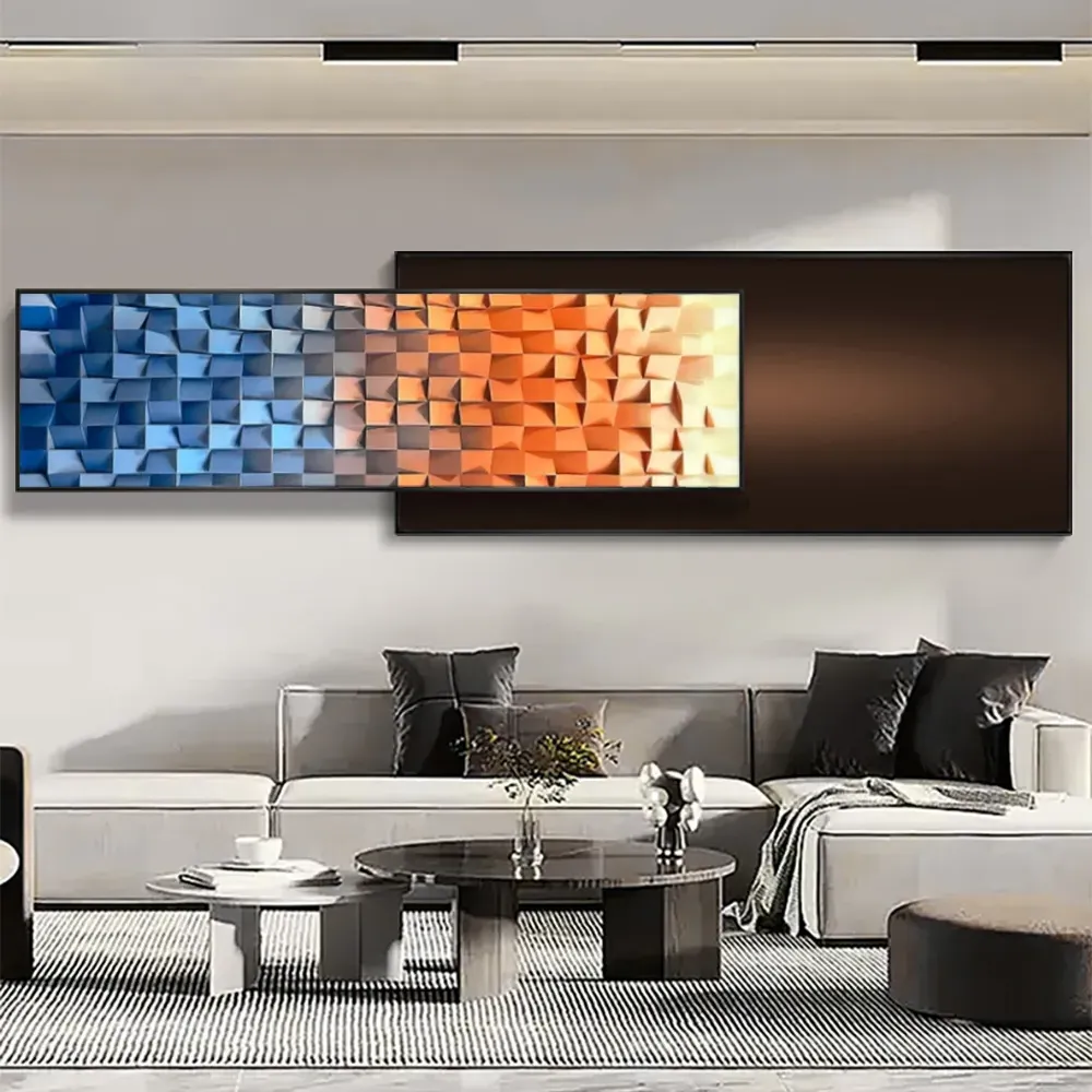 Abstract Gradient 3D Geometric Wall Art - Dual-Tone, Acrylic image