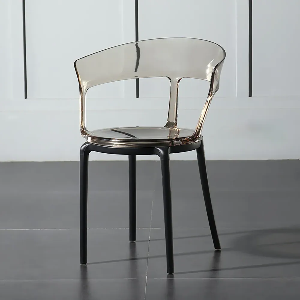 Acrylic Dining Chair with Arms - Amber image