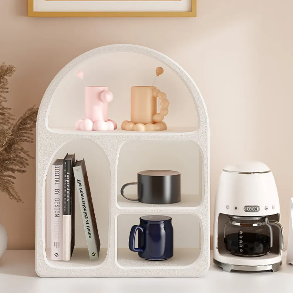 Arched Multi-compartment Wall Storage Rack - White image