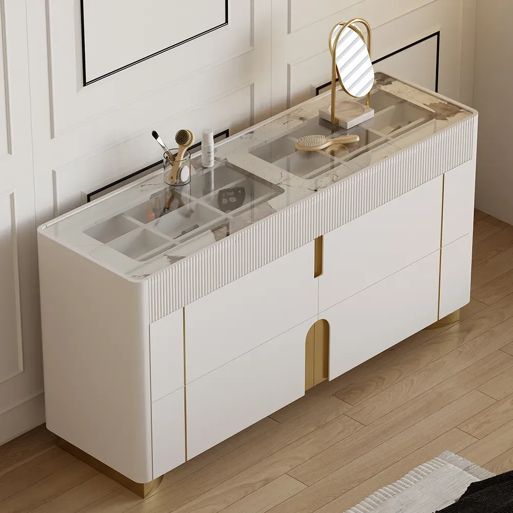 Artus 6 Drawer Dresser with Jewelry Display - Glass Top image