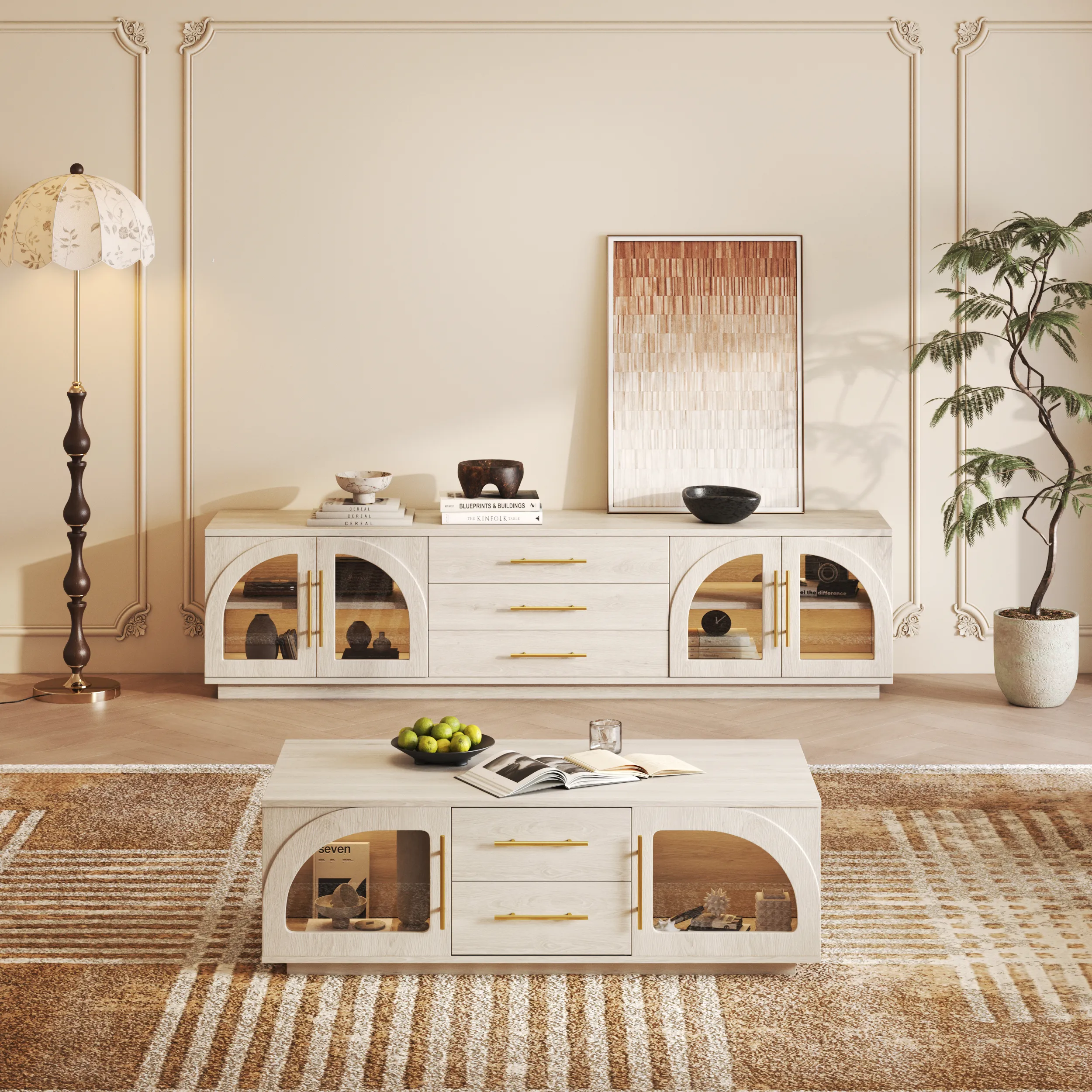 Arune 80 TV Stand with LED Lights - Black