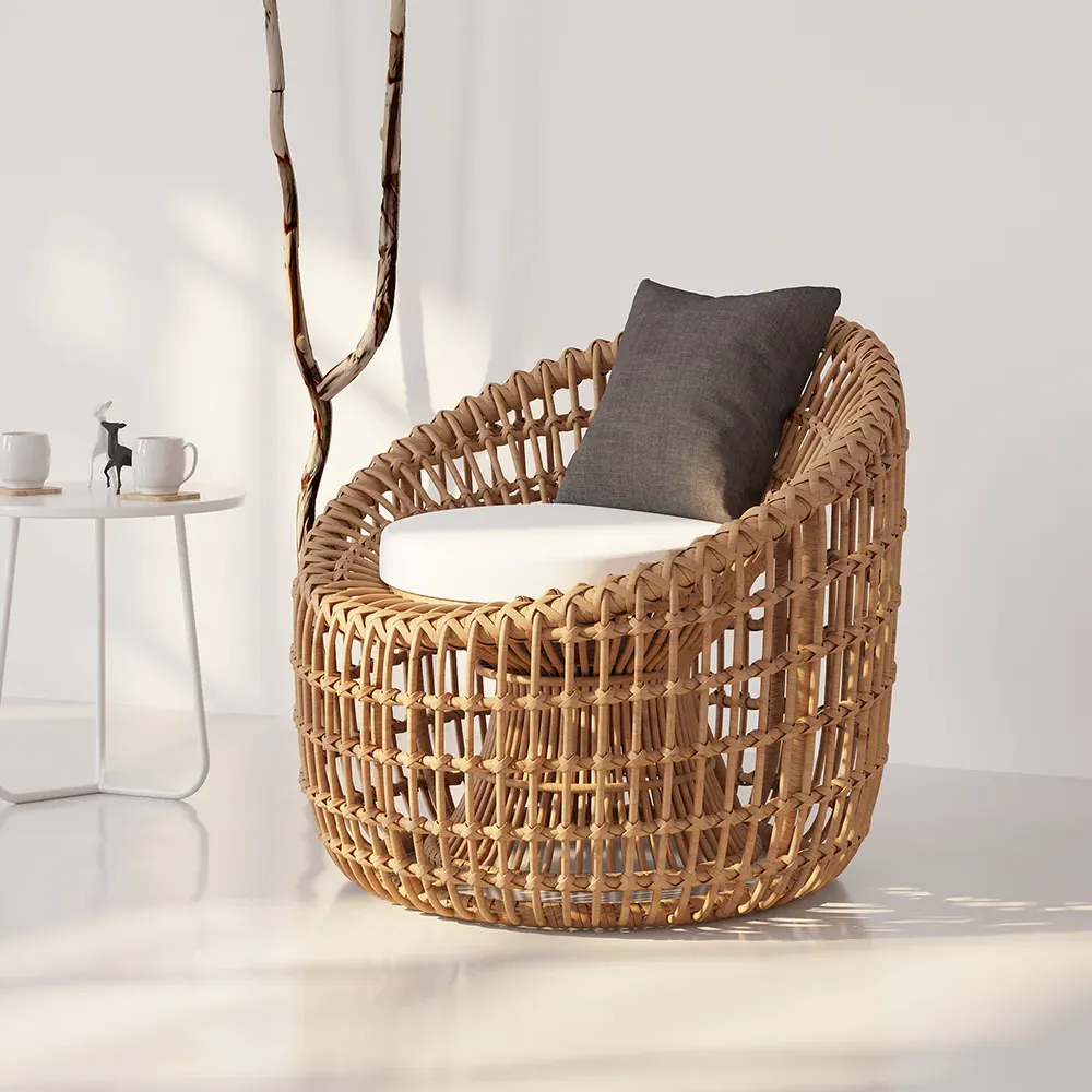 Austen Barrel Chair Nest Shape with Cushion - Brown