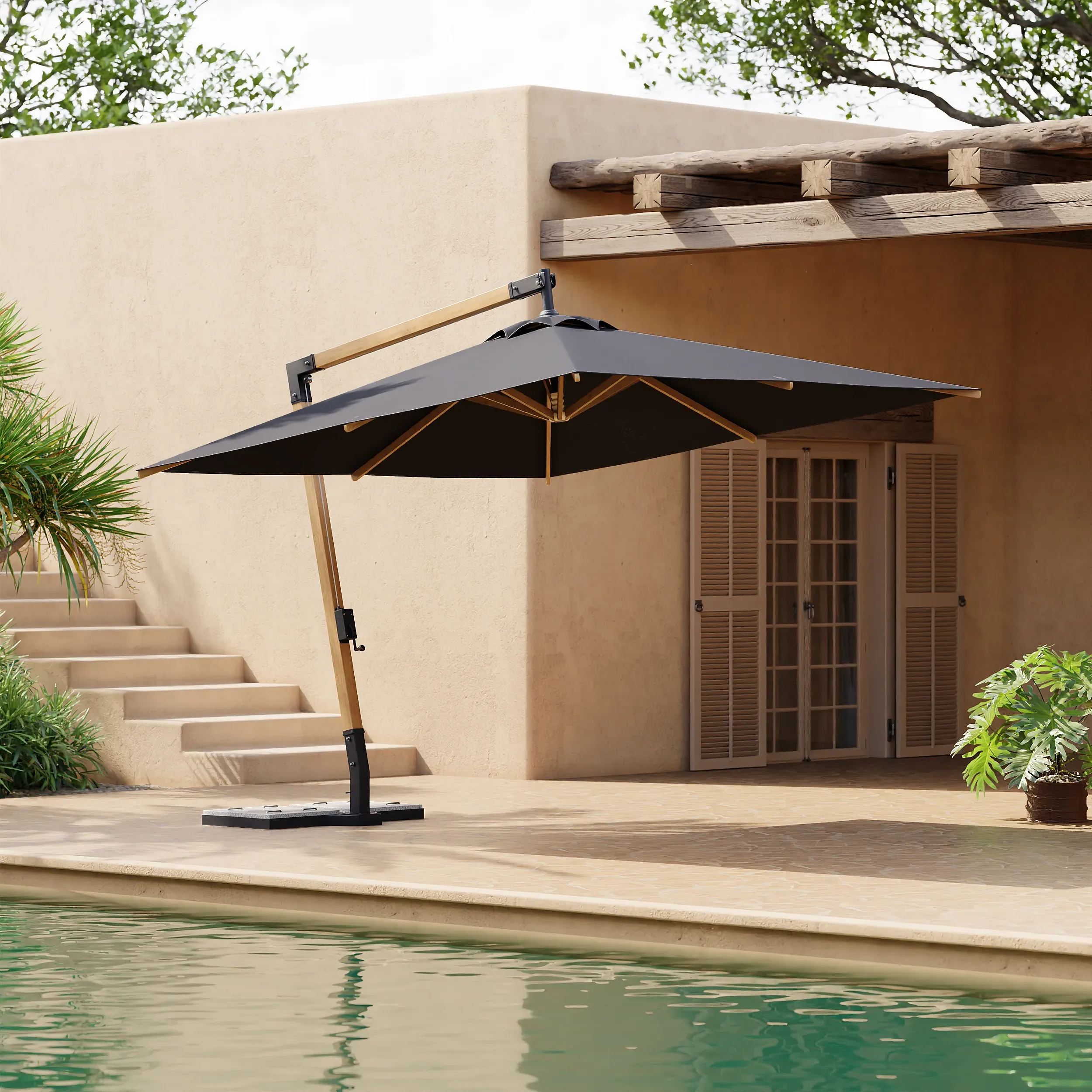 Axis 118 Cantilever Patio Umbrella Adjustable Height - Grey image