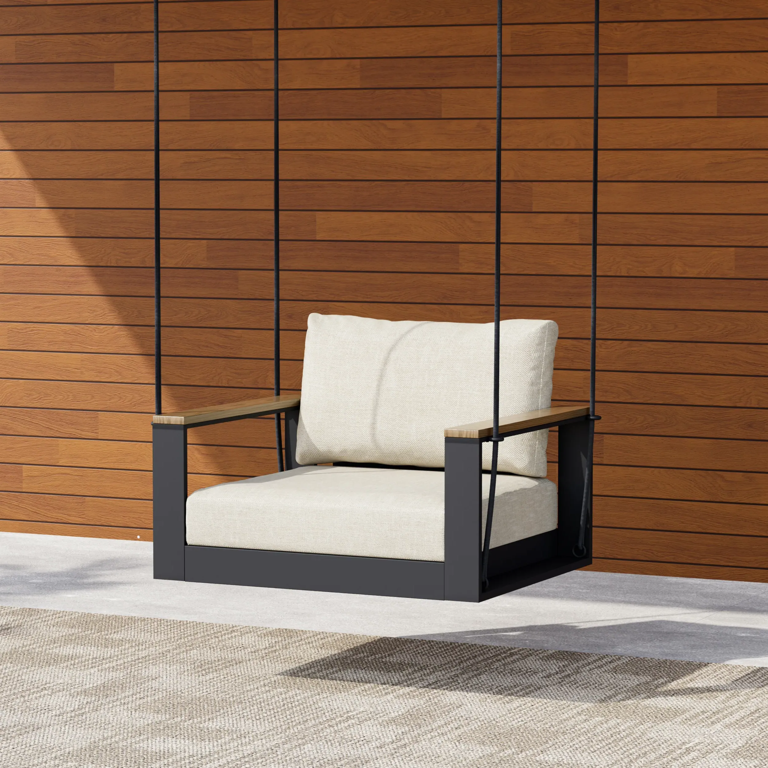 Axis Hanging Swing Bench - Gray, Aluminum image