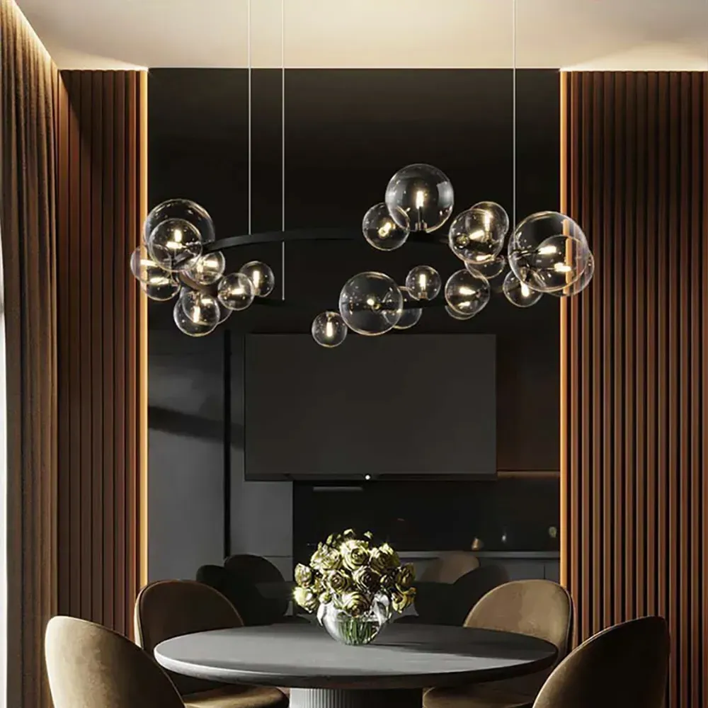 Bubi 24-Light Bubble Chandelier - Black, Glass