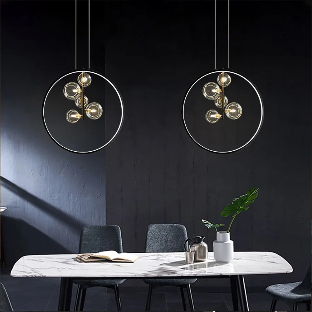 Bubi 5-Light Pendant Light - Black, Glass