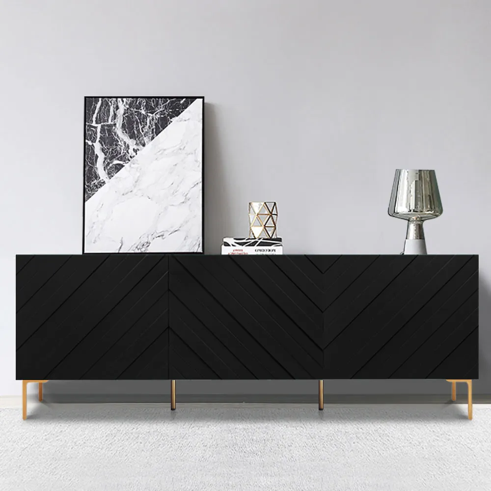 Buffert Sideboard with 3 Doors - Black, Wood