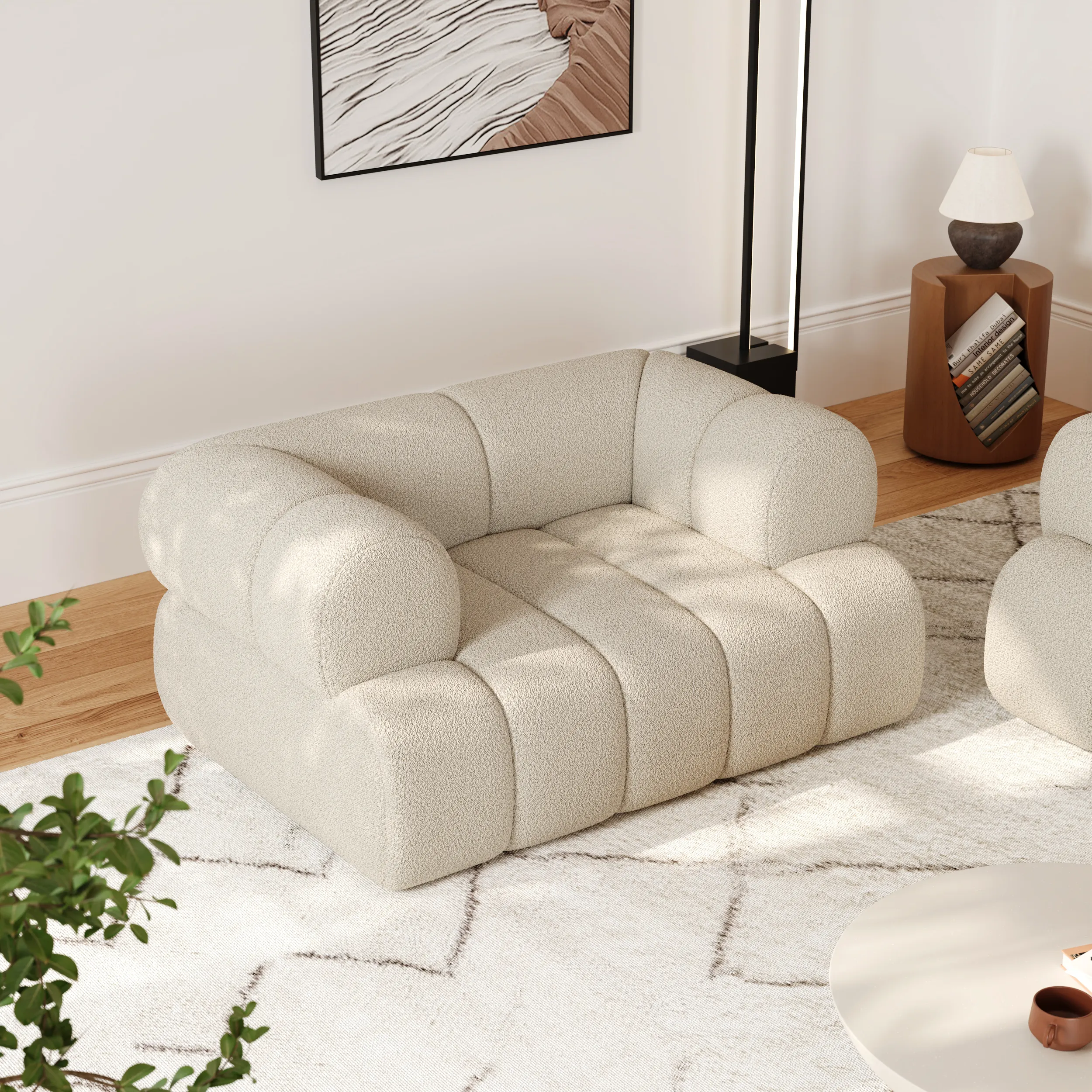 Chenille Accent Chair - Beige image