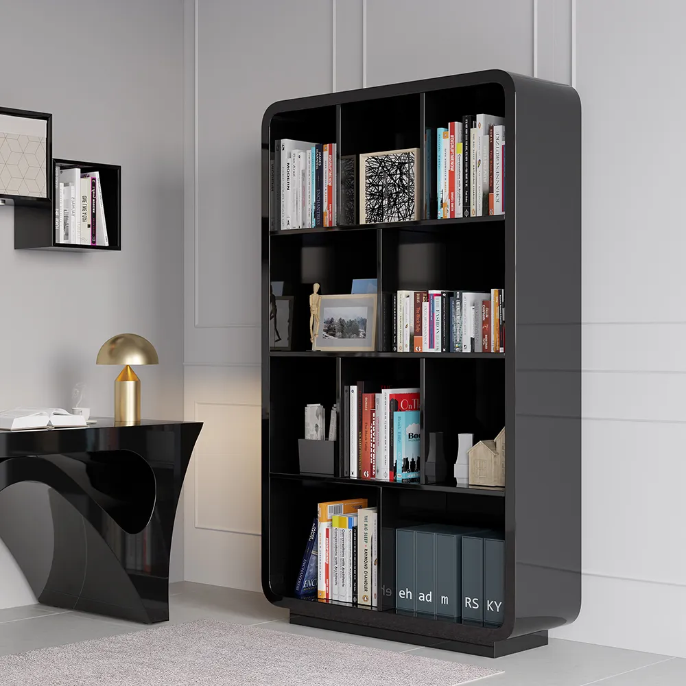 Chicent 4-Tier Bookcase with Storage - Black