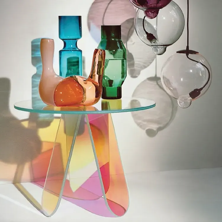 Clearic Round Side Table - Clear, Acrylic image