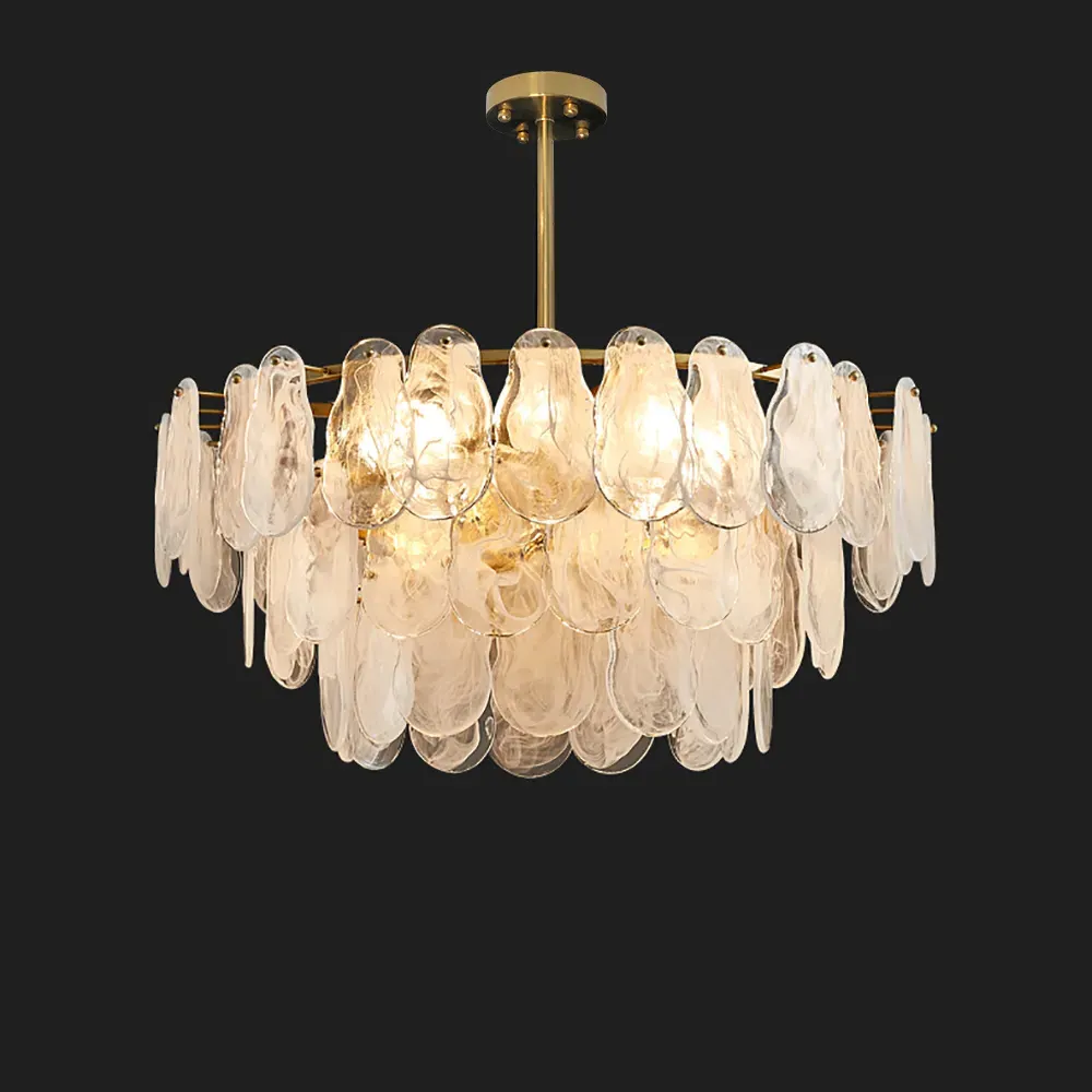 Cloude 8-Light Tiered Chandelier with Adjustable Rod - Gold image