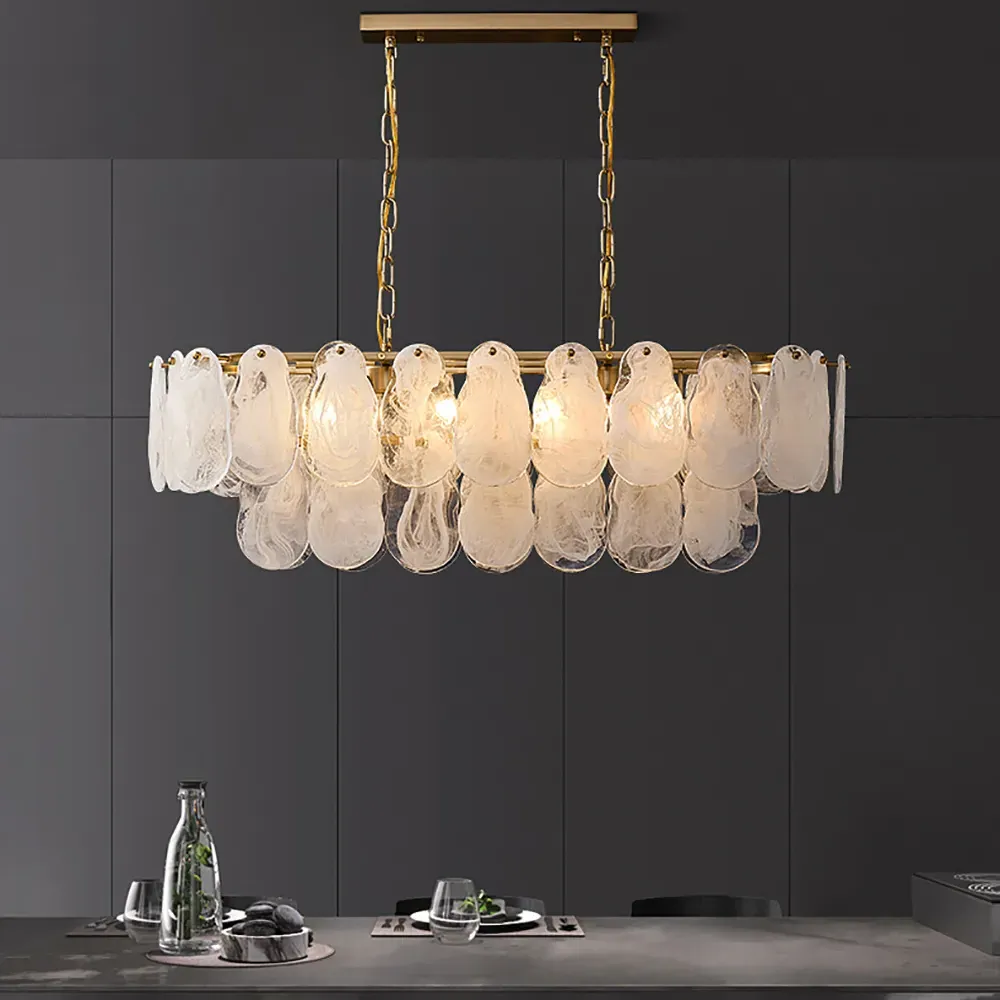 Cloude Multi-Tier Cloud Glass Pendant Light - Gold image