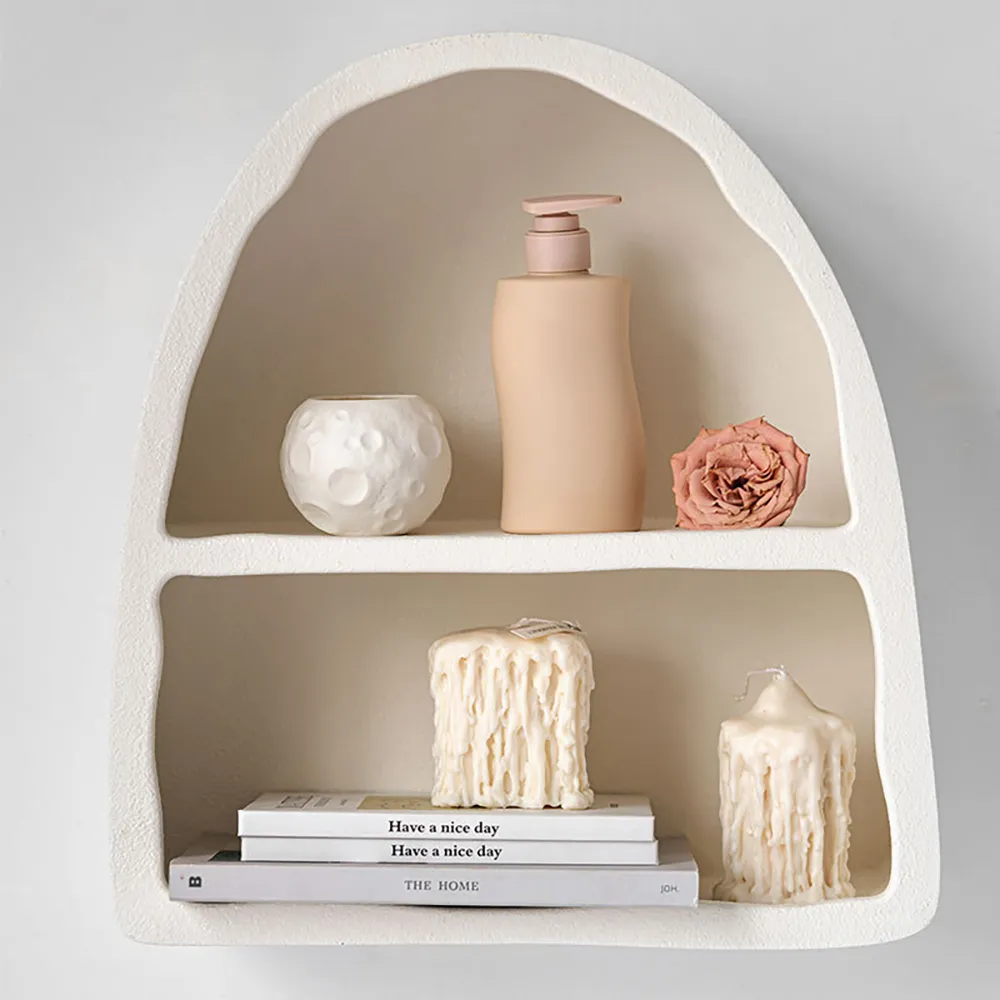 Codiys Arched Wall Shelf with Open Storage - White, Wood image