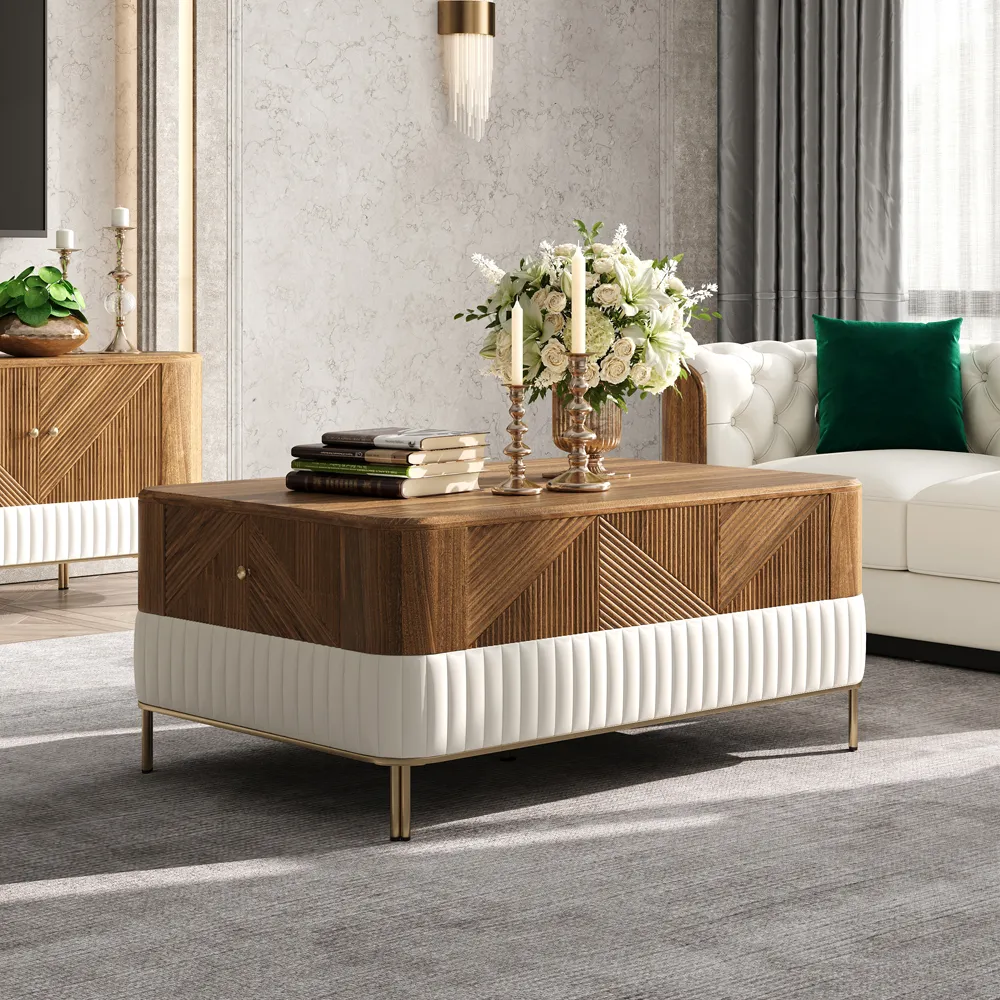 Coffee Table Set with 2 Side Tables - Walnut