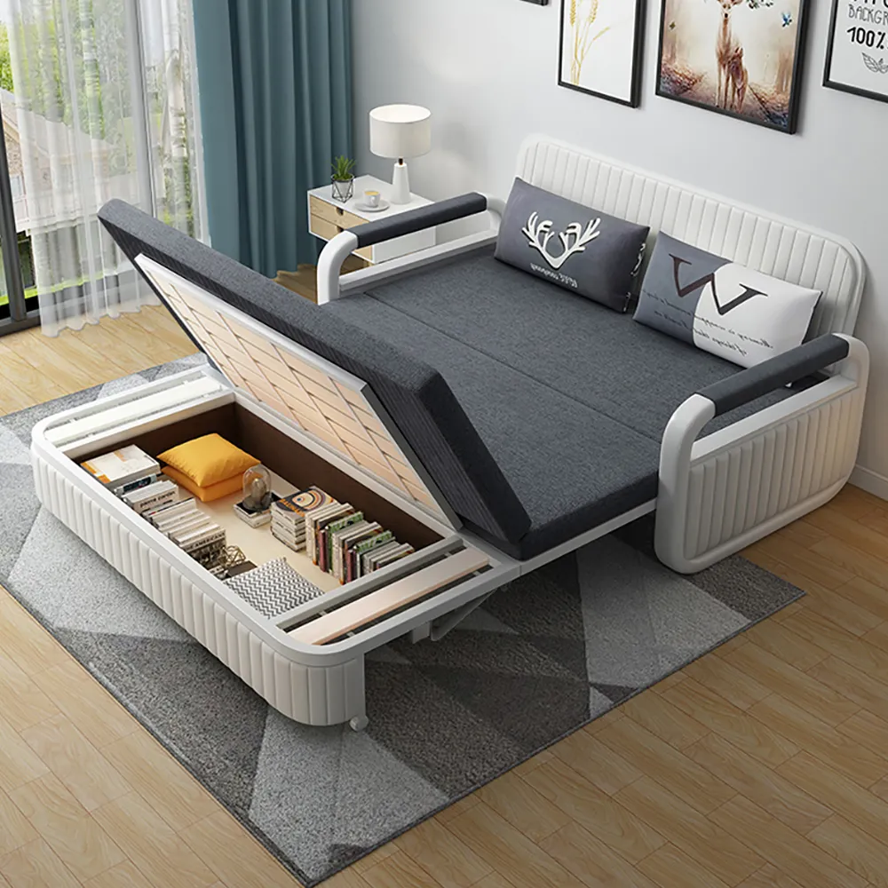 Convertible Sleeper Sofa with Storage - Deep Gray, Cotton image