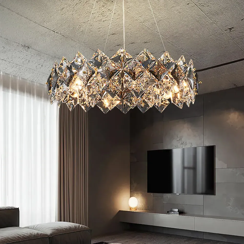 Crystack 8-Light Tiered Crystal Chandelier - Gold, Metal