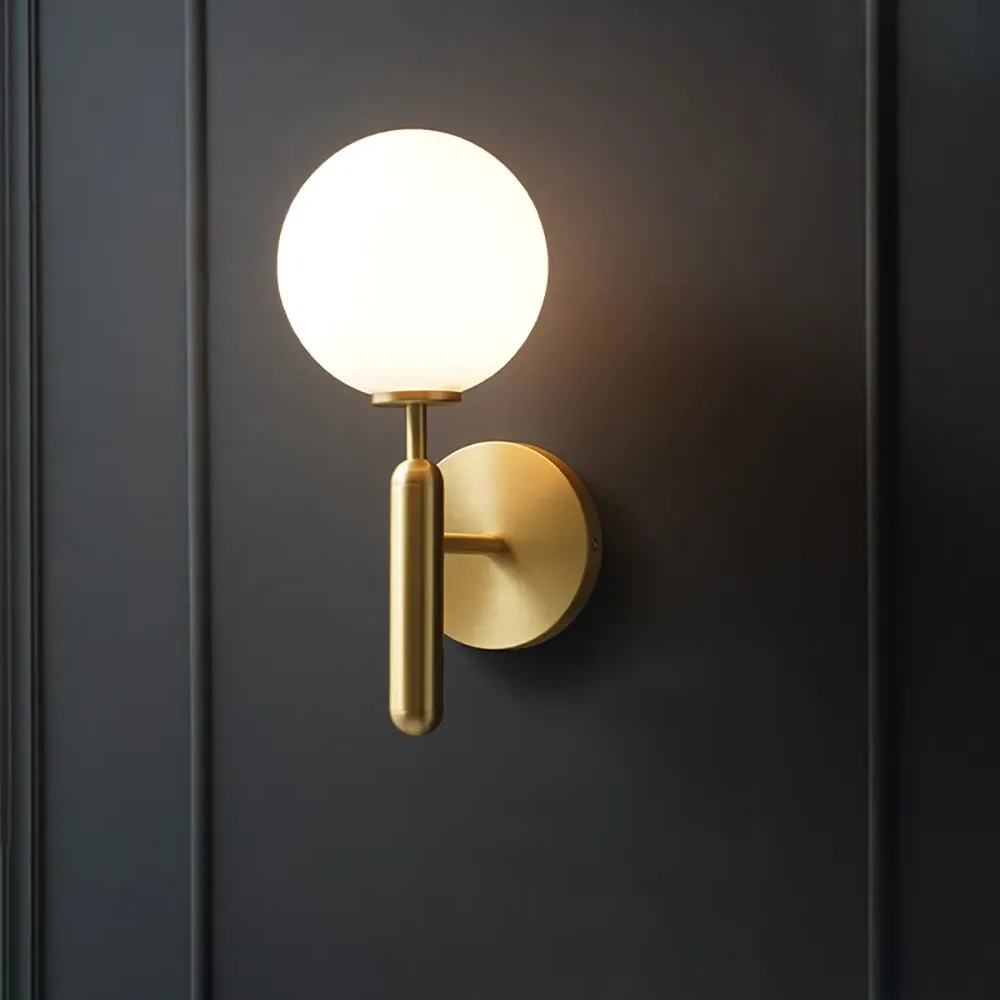 Decorica LED Glass Globe Indoor Wall Sconce - White, Gold image