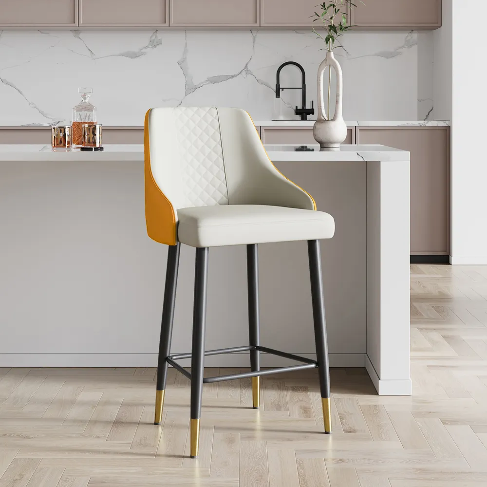 Diamic Counter Stool with Footrest - Orange image