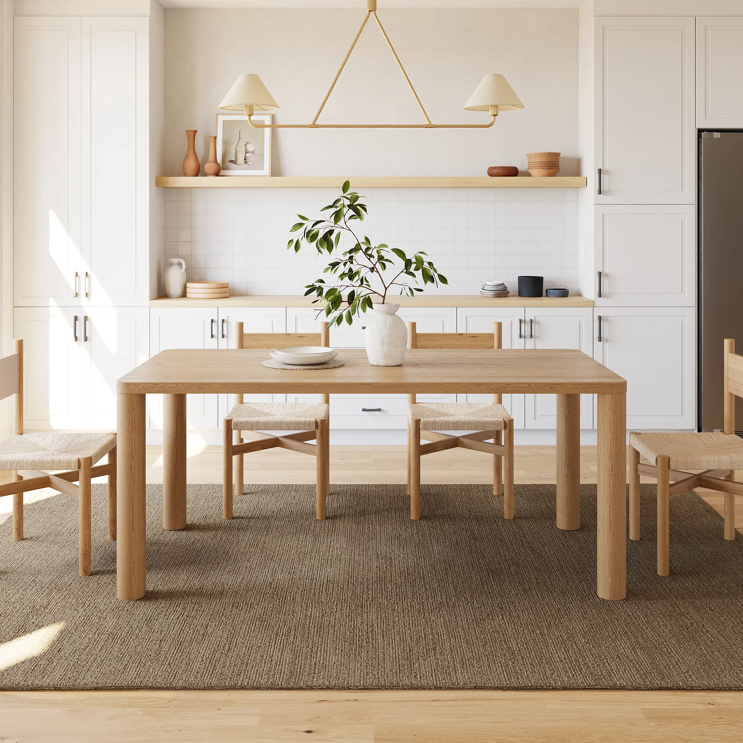 Dining Table with Post Legs - White Oak image
