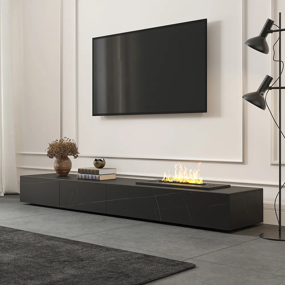 Electric Fireplace TV Stand with Humidifier - Faux Marble