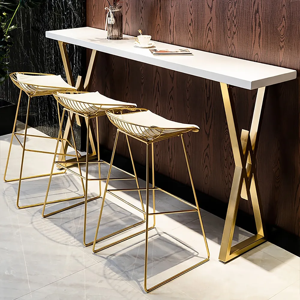 Fortis Rectangular Bar Height Pub Table - White, Solid Wood