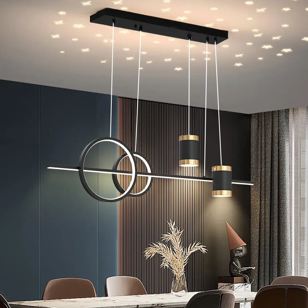 Geometric Kitchen Island Light Starry Reflection - Black image