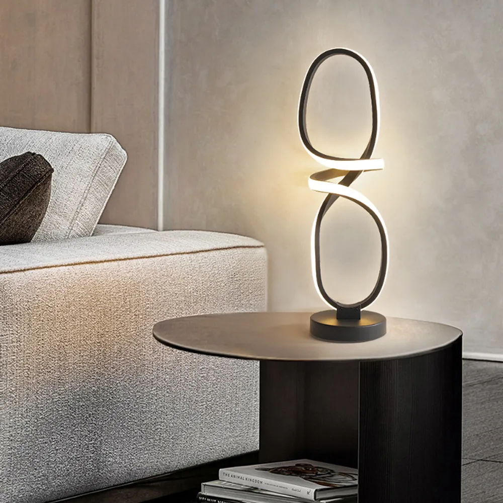 Geometric LED Table Lamp - Black image