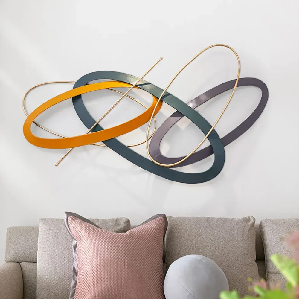 Geometric Metal Wall Decor - Multi-color image