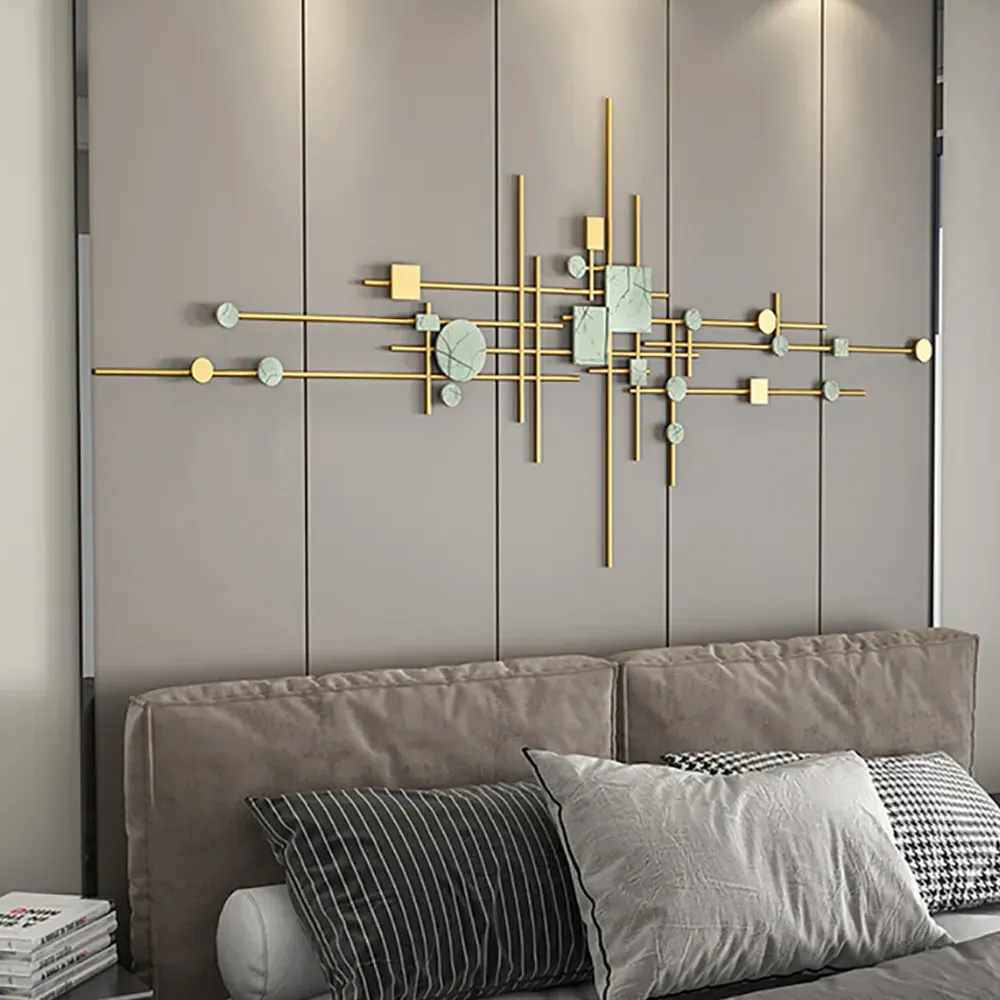Geometric Metal Wall Decor - Multi-Colored image