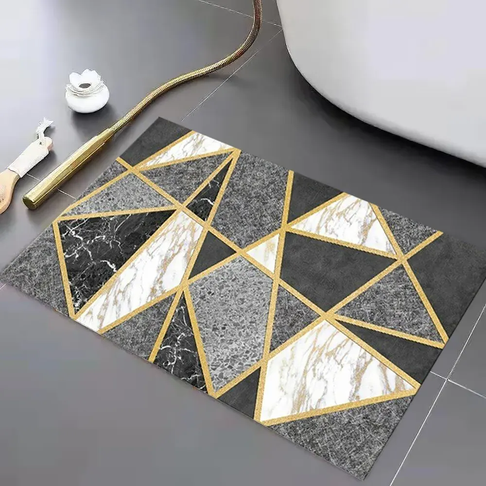 Geometric Non-Slip Bath Mat 16x24 Rectangle - Abstract image