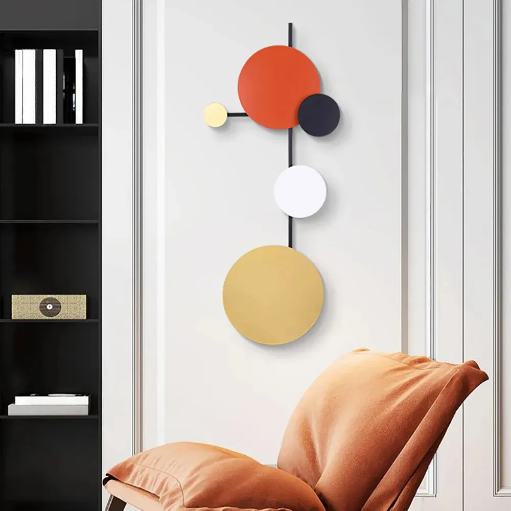 Geometric Round Wall Decor - Multi-color, Metal image