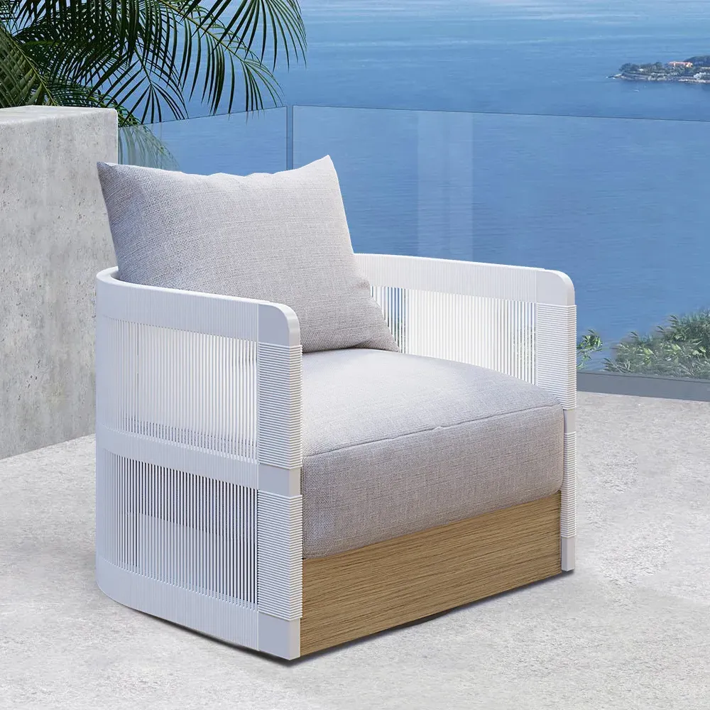 Handwoven PE Outdoor Swivel Chair 360 Degree - Black & Gray image