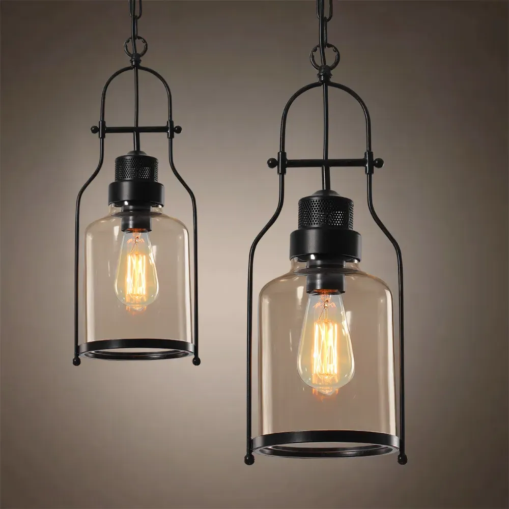 Inejar Industrial 1-Light Lantern Pendant Light - Rust, Metal