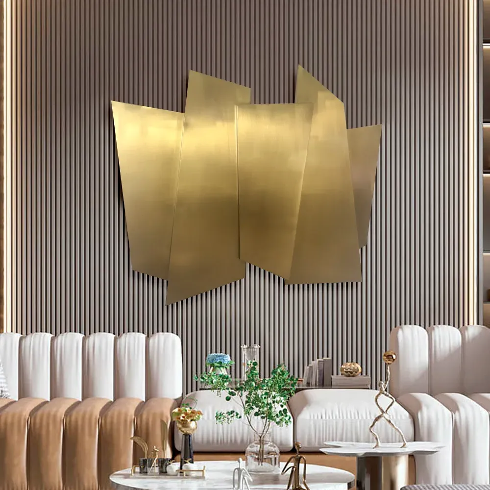Irregular Geometric Wall Art - Gold, Stainless Steel image