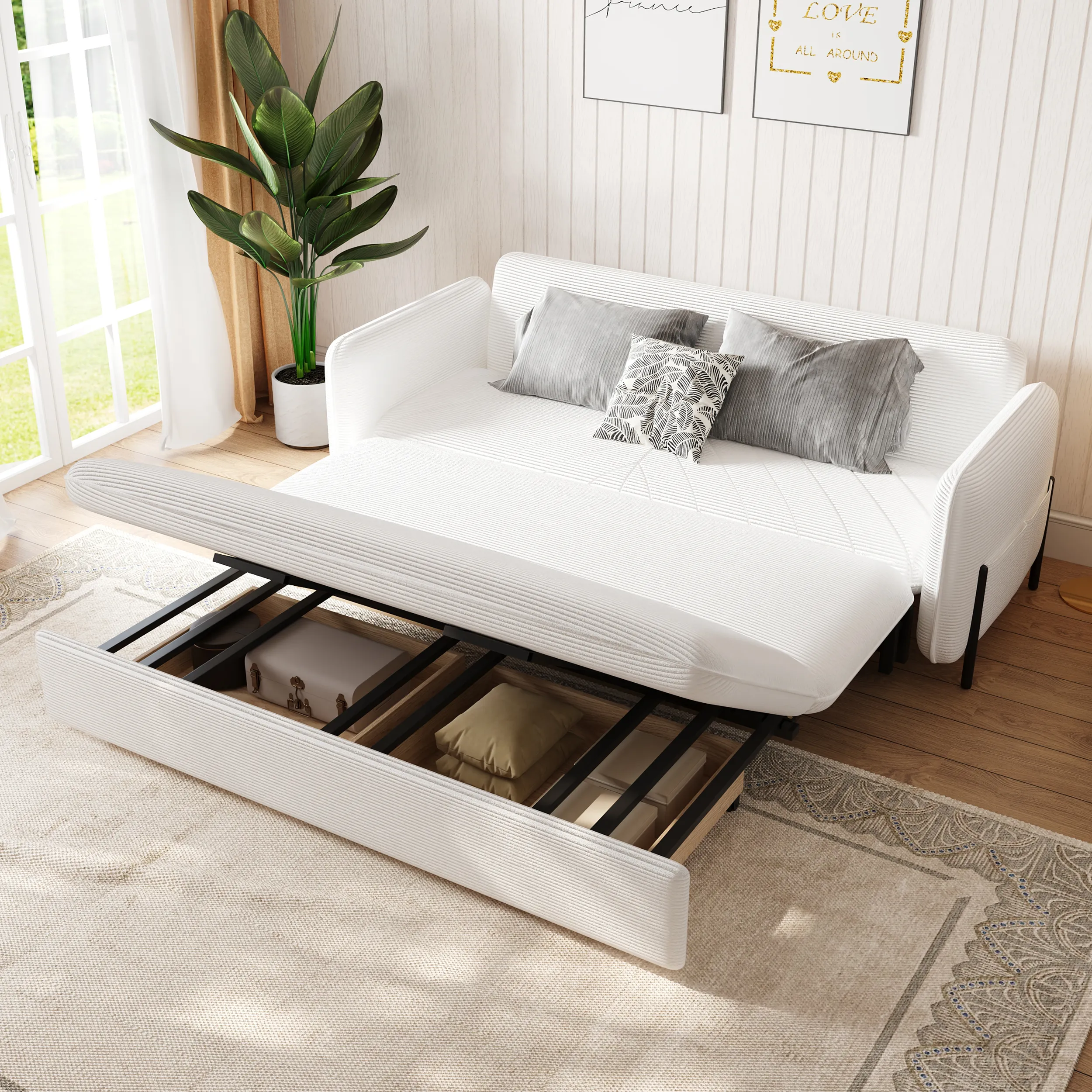 King Size Daybed with Trundle & Storage