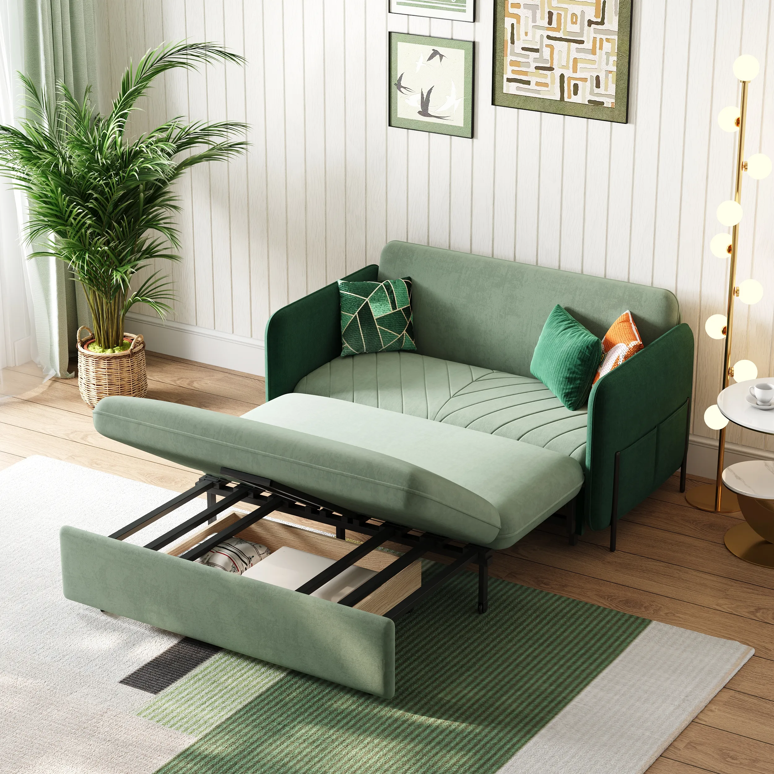 King Size Daybed with Trundle & Storage - Velvet image